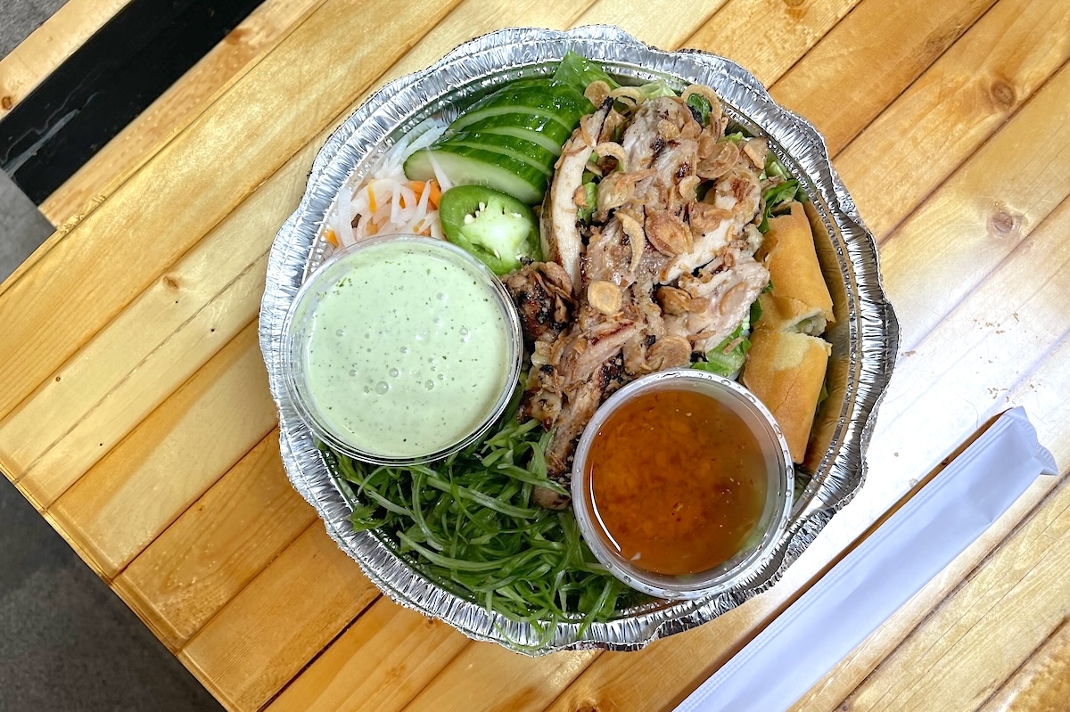 DEN_Saigon_Noodle_Club_lemongrass_chicken_salad_noodle_bowl_by_Ruth_Tobias - DiningOut Head to Edgewater Market Place for a taste of Saigon Noodle Club. | Photo by Ruth Tobias