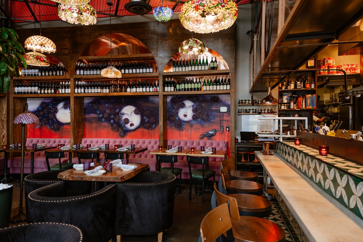 Soda Club in RiNo is decked out with hand-painted murals and stained glass lamps. | Photo by Lucy Beaugard