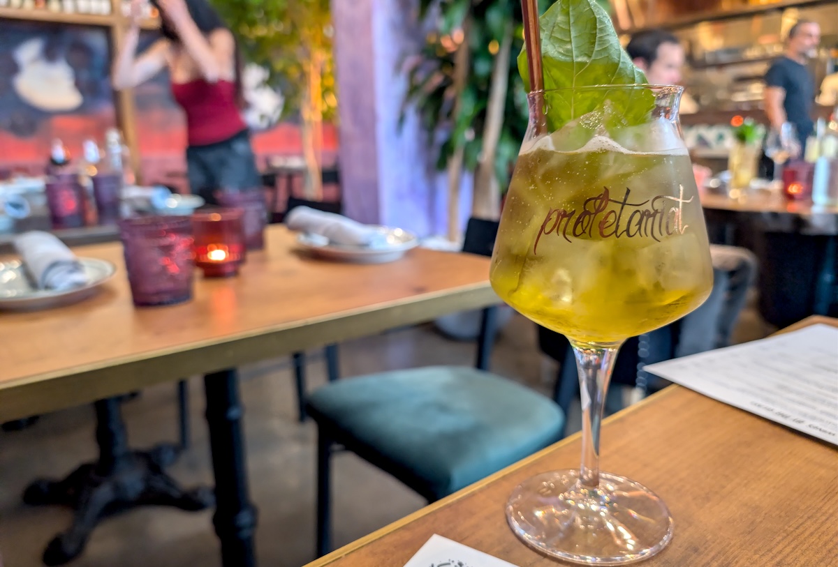 One of the seasonal spritzes on the menu. | Photo by Linnea Covington