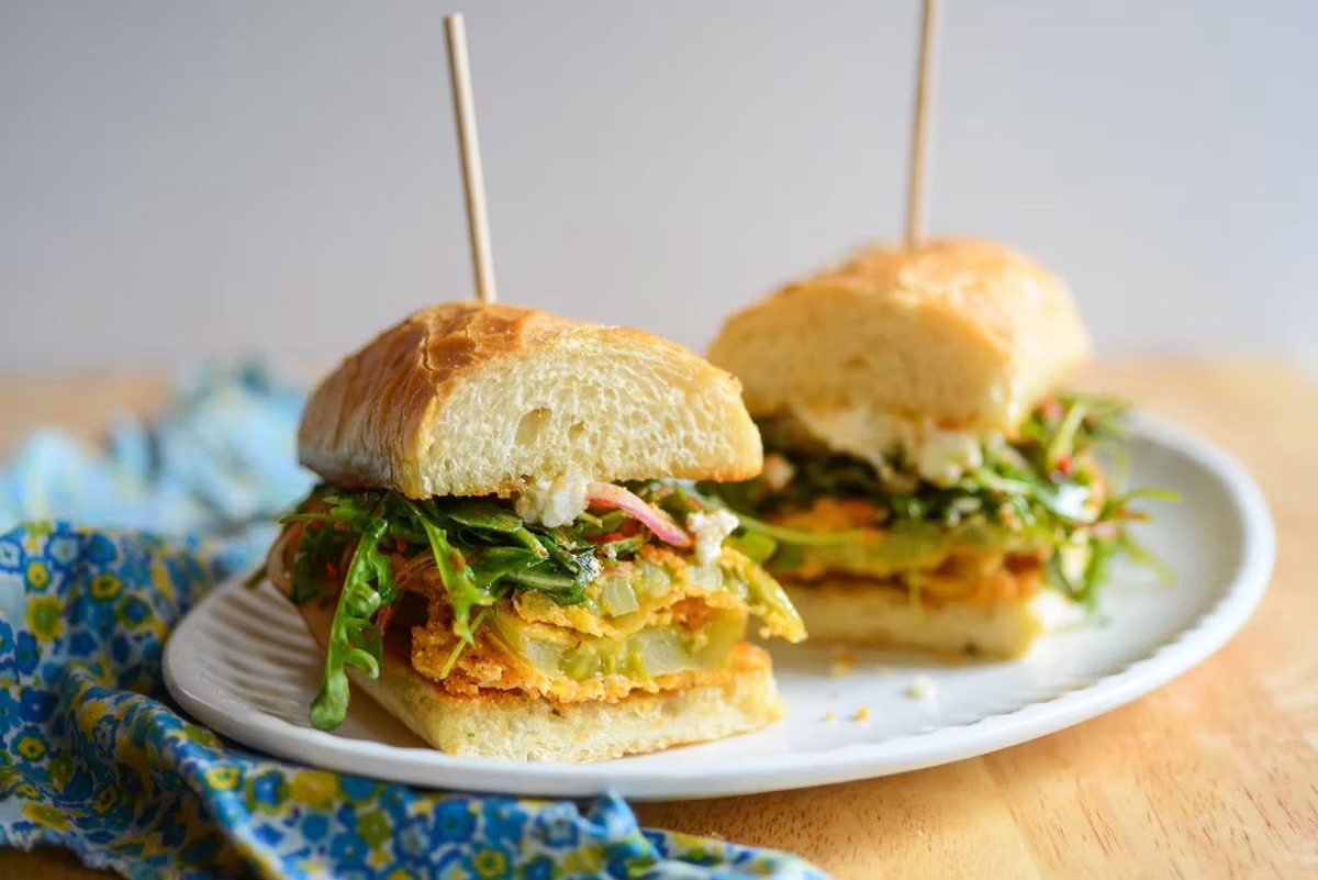The Fried Green Tomato Po'Boy. | Photo courtesy of Sassafras American Eatery