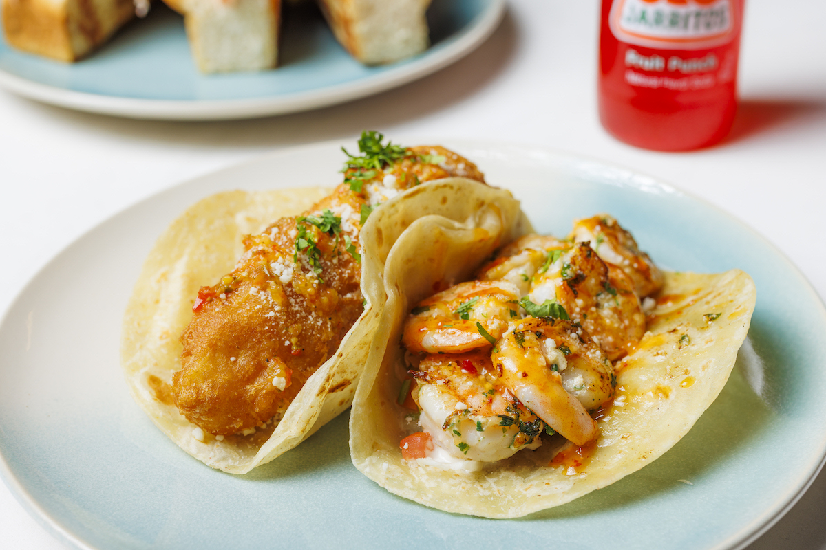 Dock Local's seafood taco lineup ranges from crispy Baja-style fish to garlic shrimp, with chef M. Brett Curtis confidently calling them "the best tacos in the state of Texas." | Photo by Samantha Marie Photography