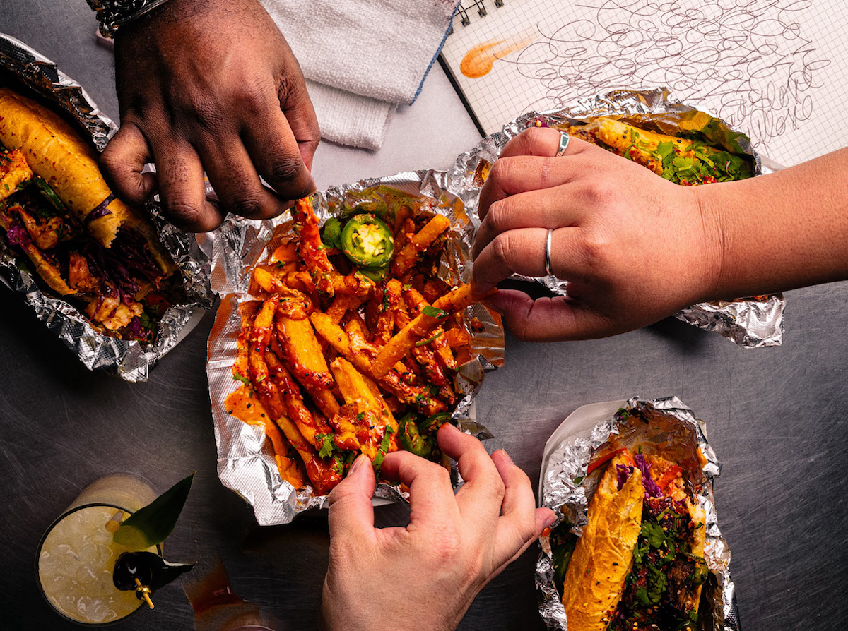Banh mi, loaded fries and other late-night bites at LadyLove Lounge & Sound. | Photo by LadyLove Lounge & Sound