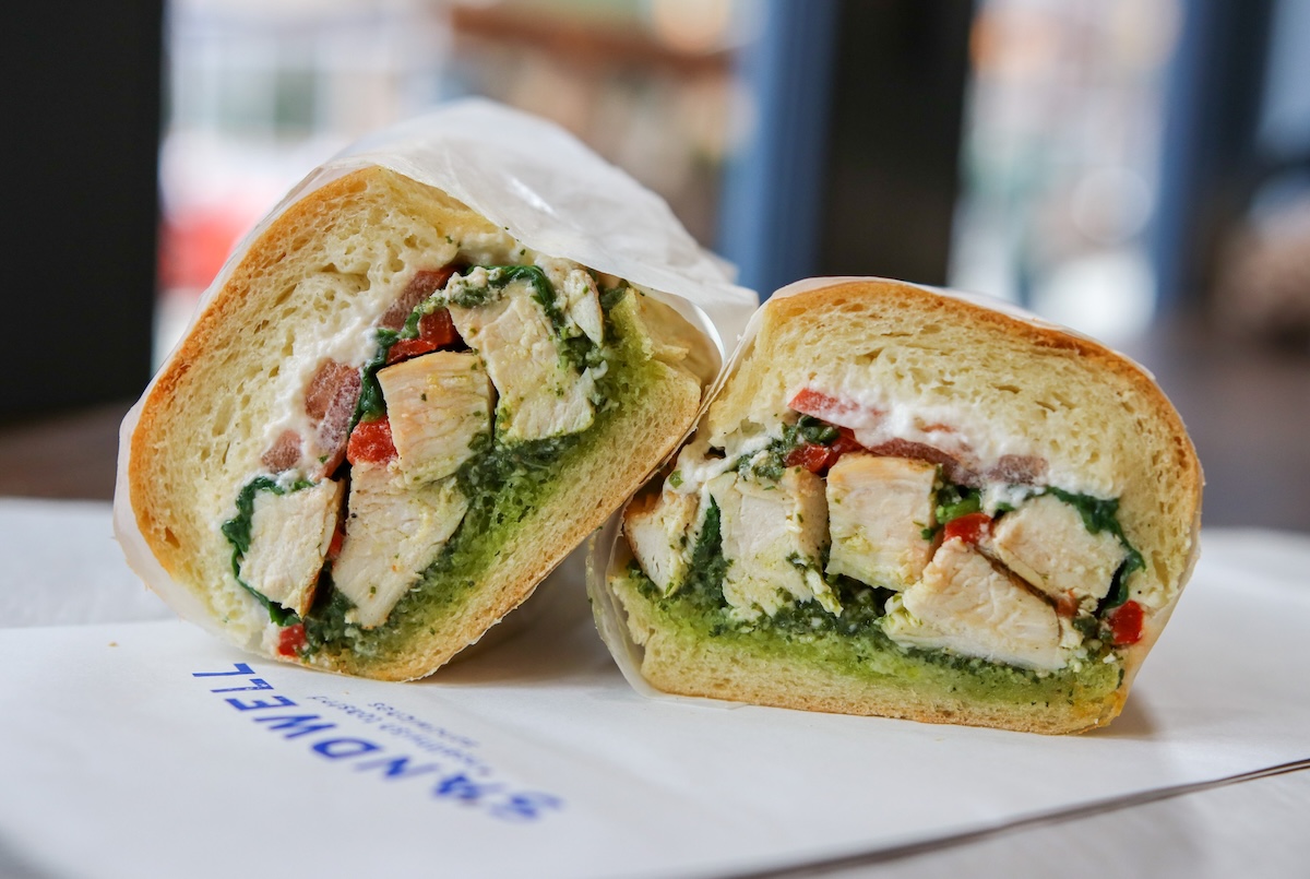 The Chicken Pesto Burrata sandwich. | Photo courtesy of Sandwell new york restaurants