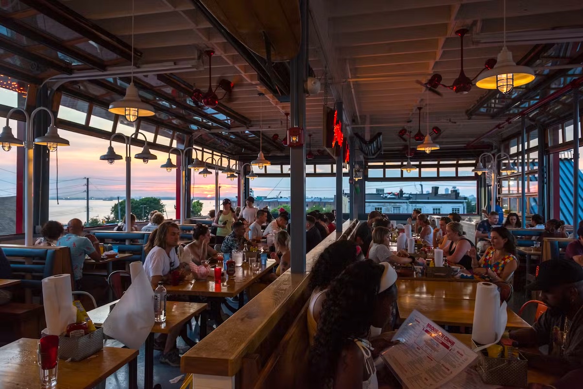 This waterfront restaurant has two levels of seafood splendor and tons of fun. | Photo courtesy of Brooklyn Crab
