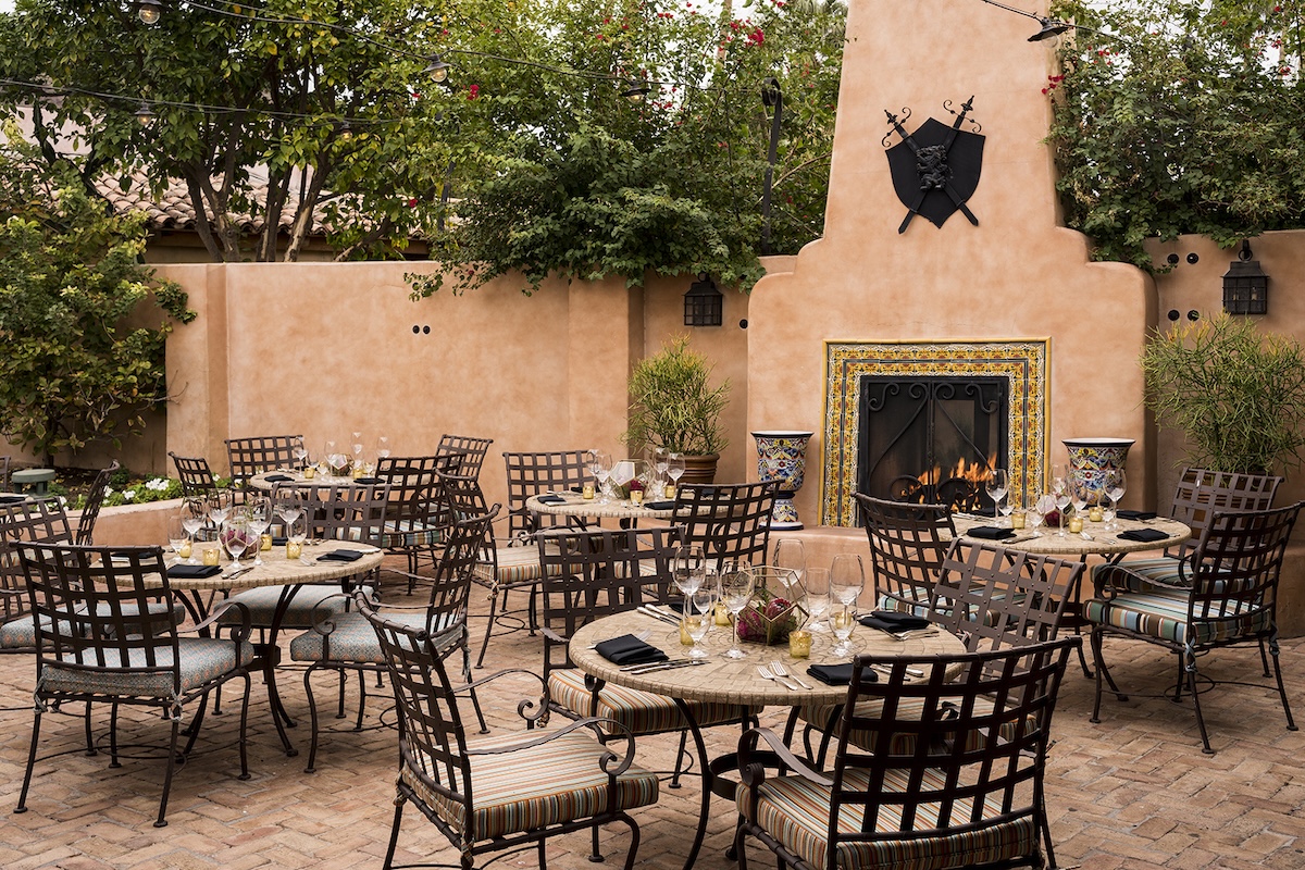 The patio at T. Cook’s sets its Mediterranean-inspired menu against Royal Palms’ Spanish Colonial backdrop | Photo courtesy of T. Cook’s at Royal Palms Resort and Spa