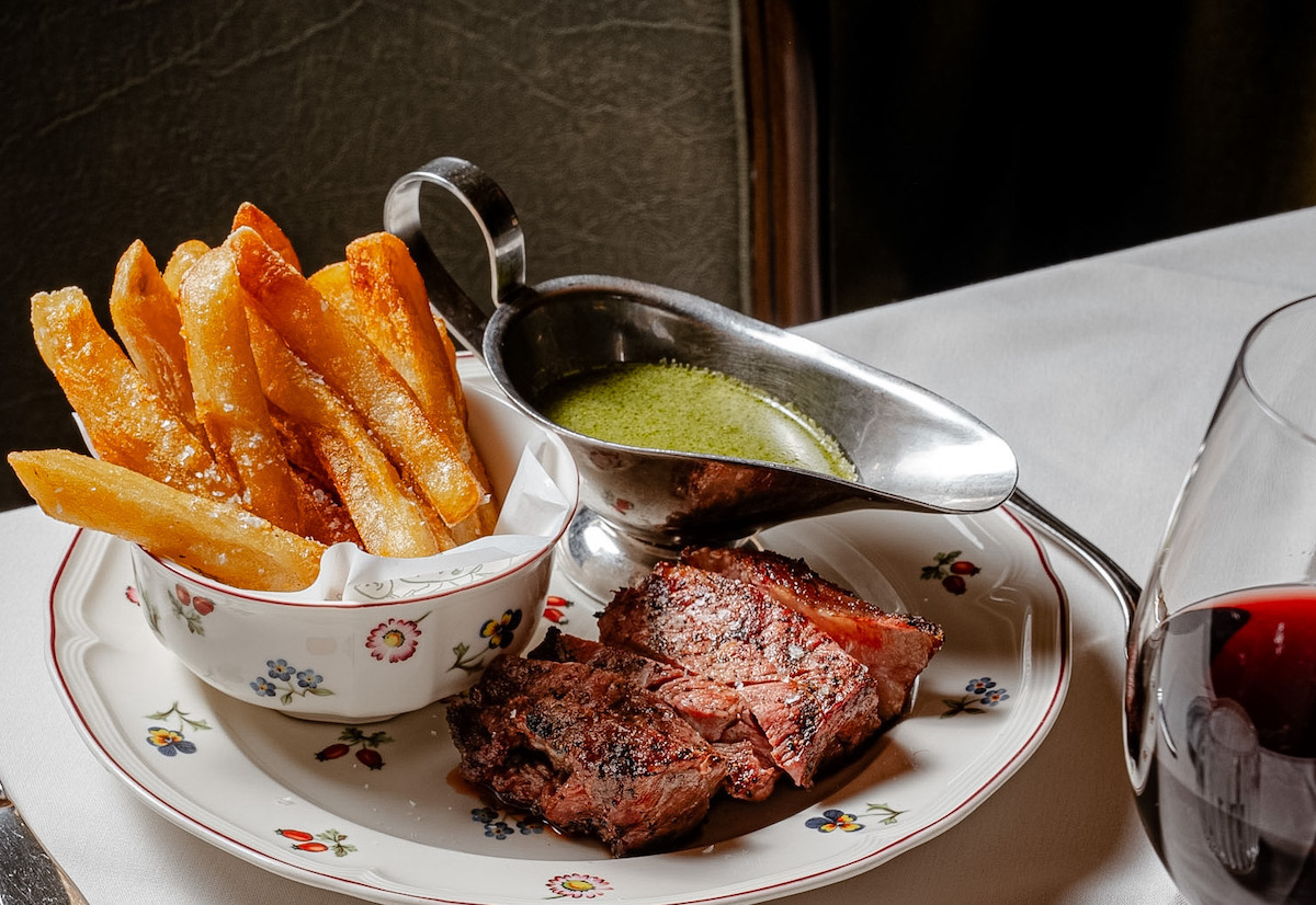 State of Grace’s Le Entrecôte pairs beautifully seared beef with thick-cut, golden frites and its herbaceous take on classic sauce verte. | Photo by State of Grace