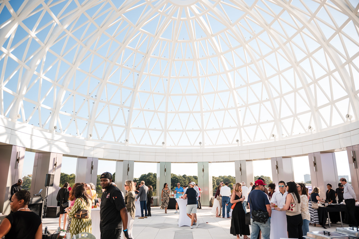 Guests mingle under the Cherry Blossom Dome at Brookhaven City Centre, where Taste Brookhaven returns for its 2026 edition. | Photo by Lauren Liz Photo