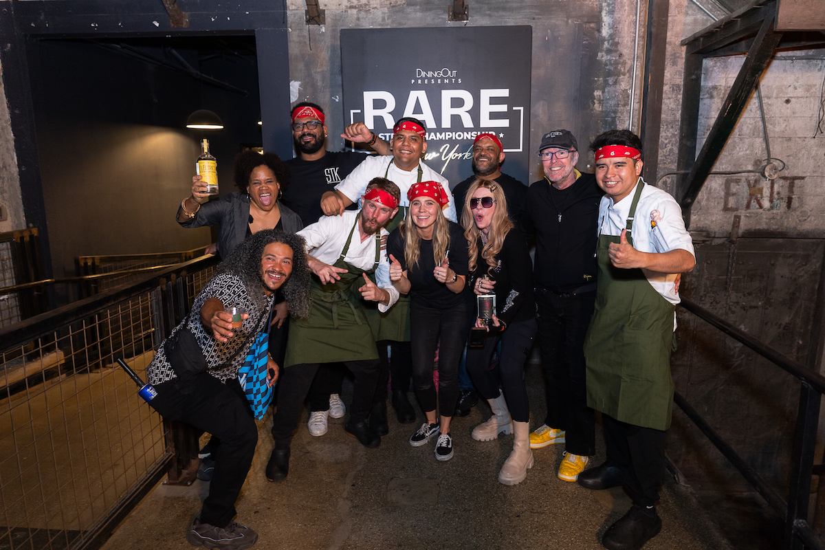 The STK Steakhouse team celebrates their win at the RARE Steak Championship at Industry City. | Photo by Guy Piaquadio