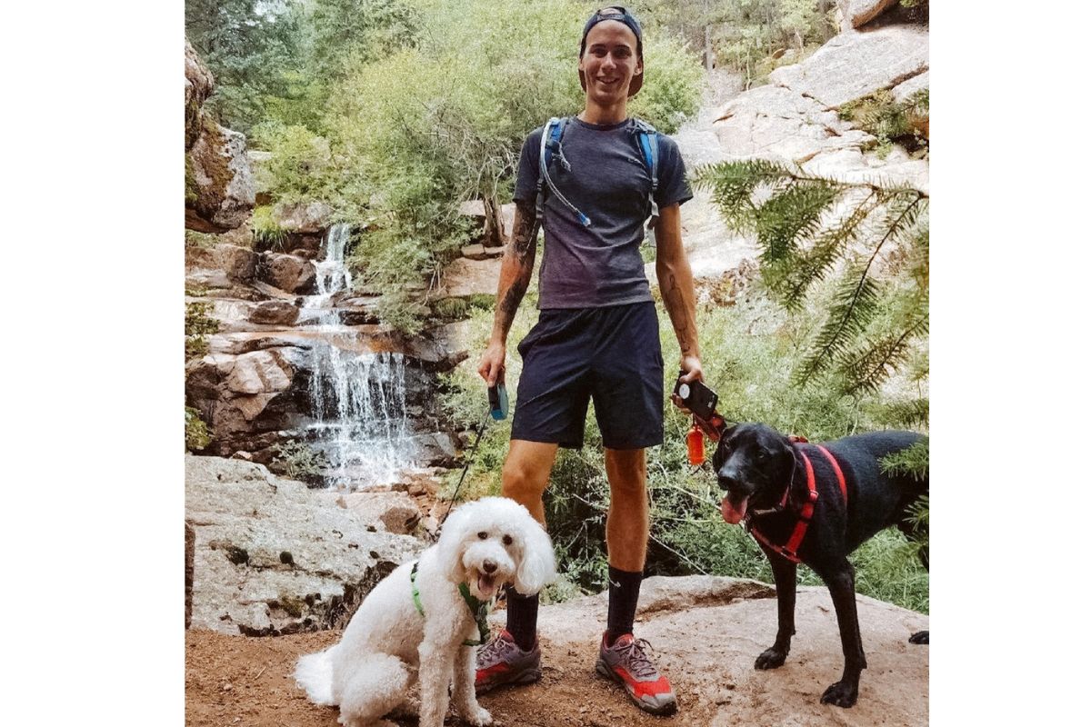 Chef Michael Kurowski of Secret Sauce and his pups. | Photo courtesy of Michael Kurowski