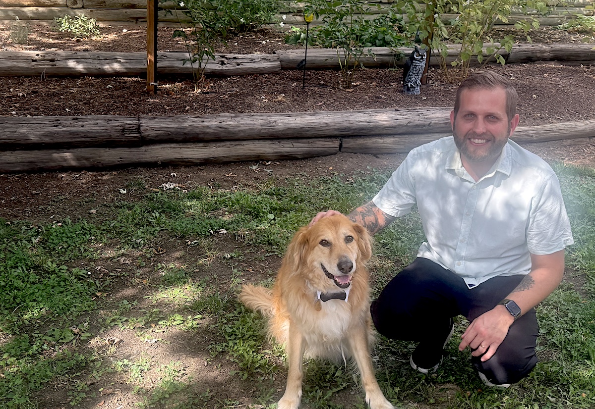 Chef Ty Leon of Restaurant Olivia and Dear Emilia and his beloved dog. | Photo courtesy of Ty Leon