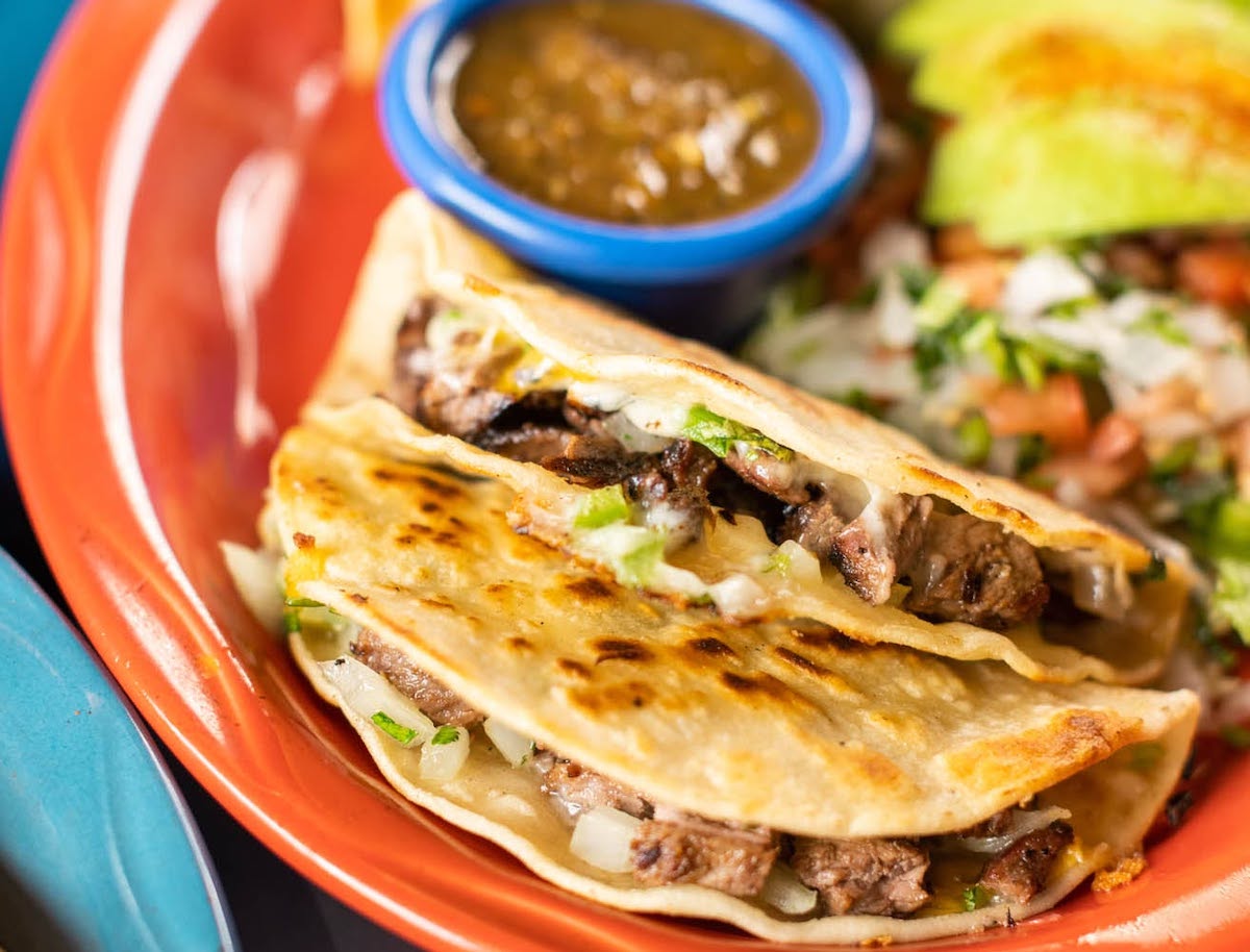 Tacos loaded with grilled beef are among the Tex-Mex favorites at E Bar, one of the top vote-getters in DiningOut Dallas’ reader poll. | Photo by E Bar
