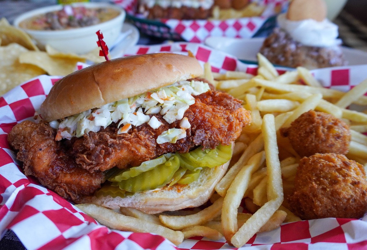 Flying Fish gets into the State Fair spirit with limited-time specials, including a Nashville hot catfish sandwich and other deep-fried favorites. | Photo by Raynor Brumfield