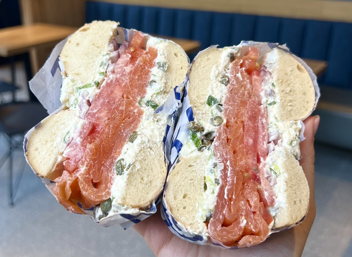H&H Bagels HTX - DiningOut The Nova salmon with “The Works,” dressed with the traditional lineup of tomato, onion, capers, and lemon at H&H Bagels. | Photo by H&H Bagels