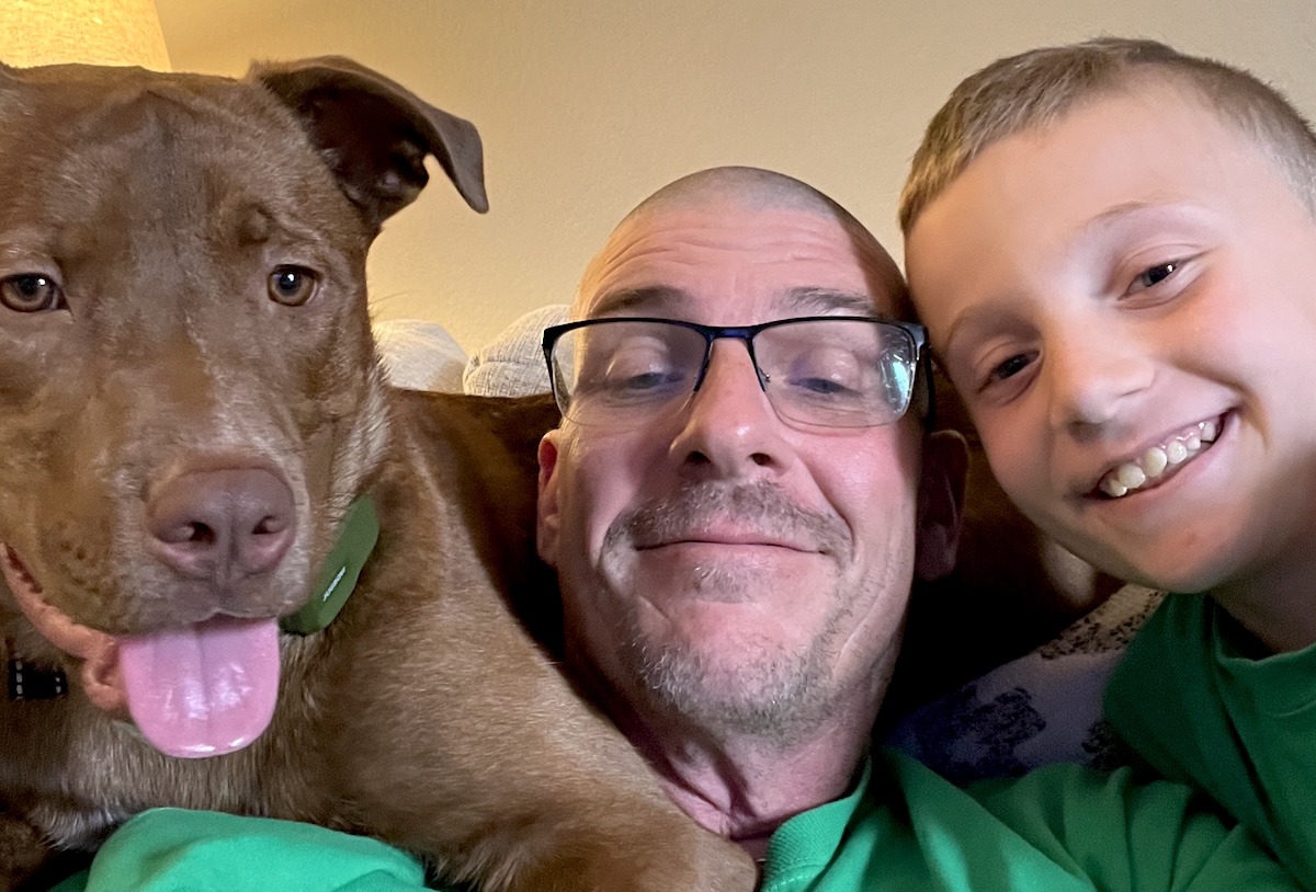 Meet Bettis, the dog behind Colin Ribble, executive chef at Harrah’s Ak-Chin Casino. | Photo courtesy of Colin Ribble