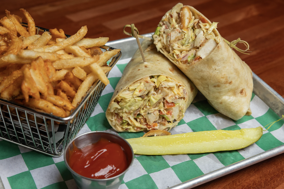 The grilled chicken Caesar wrap lunch special featured at Peachtree Sporting Club. | Photo by Zachary Bobo