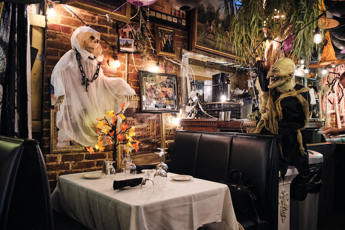 Ghosts, goblins, and other creepy characters set the scene for A Nightmare on Highland, Amore e Amore’s Halloween takeover in Atlanta. | Photo by Brandon Amato