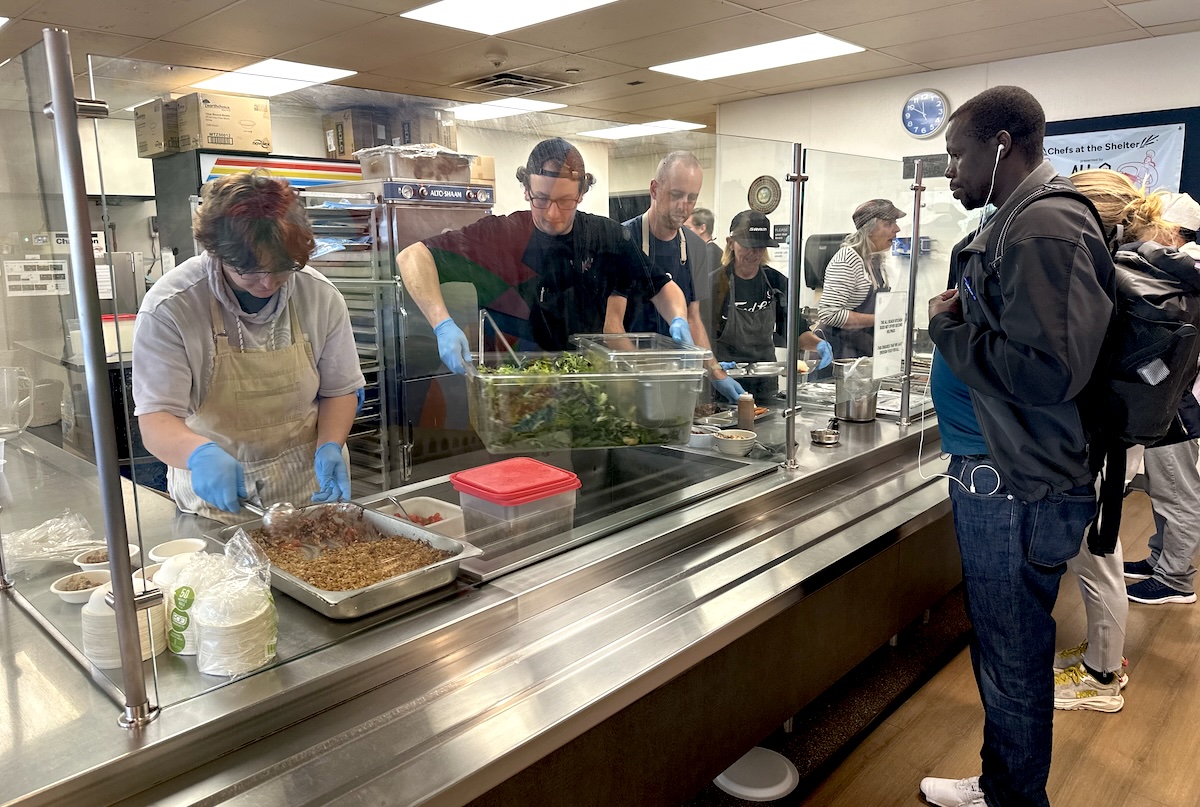 All the produce, protein, and other ingredients are donated to the shelter. | Photo by Lindsey Sharp