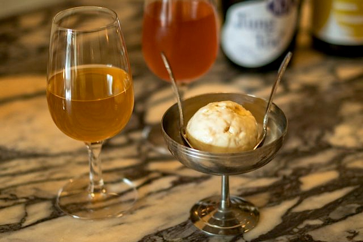NYC_lai rai wine and ice cream + Annie Zhou - DiningOut A scoop of ice cream pairs with the Sông Cái. | Photo by Annie Zhou