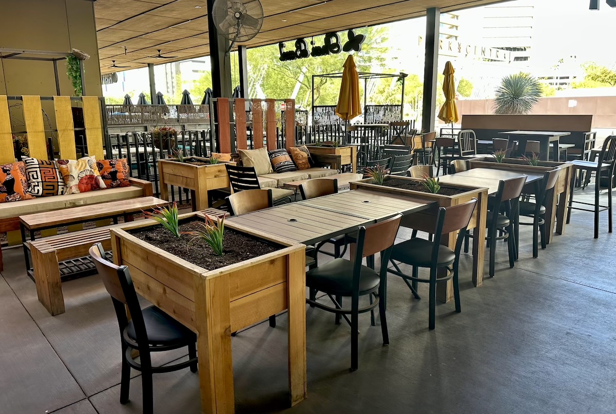 Patio Dining Area at West Hut. | Photo by Camilla Richardson