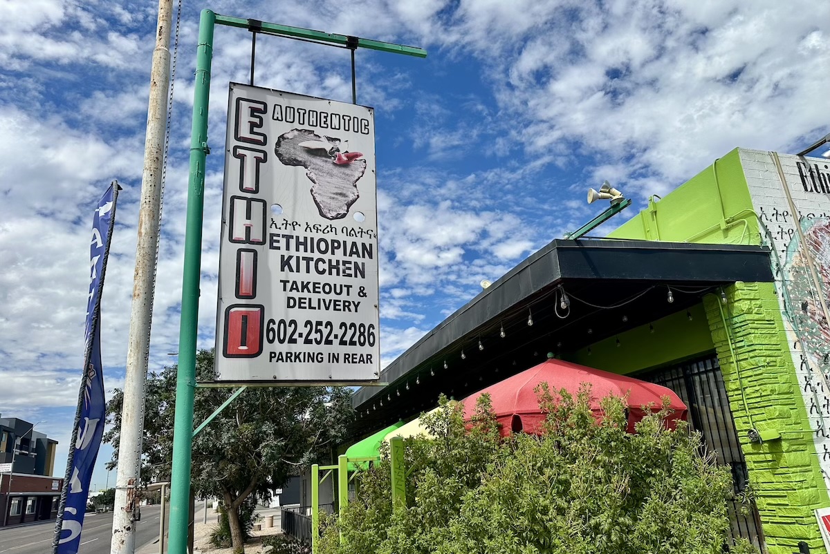 Sign and exterior of Authentic EthioAfrican. | Photo by Camilla Richardson